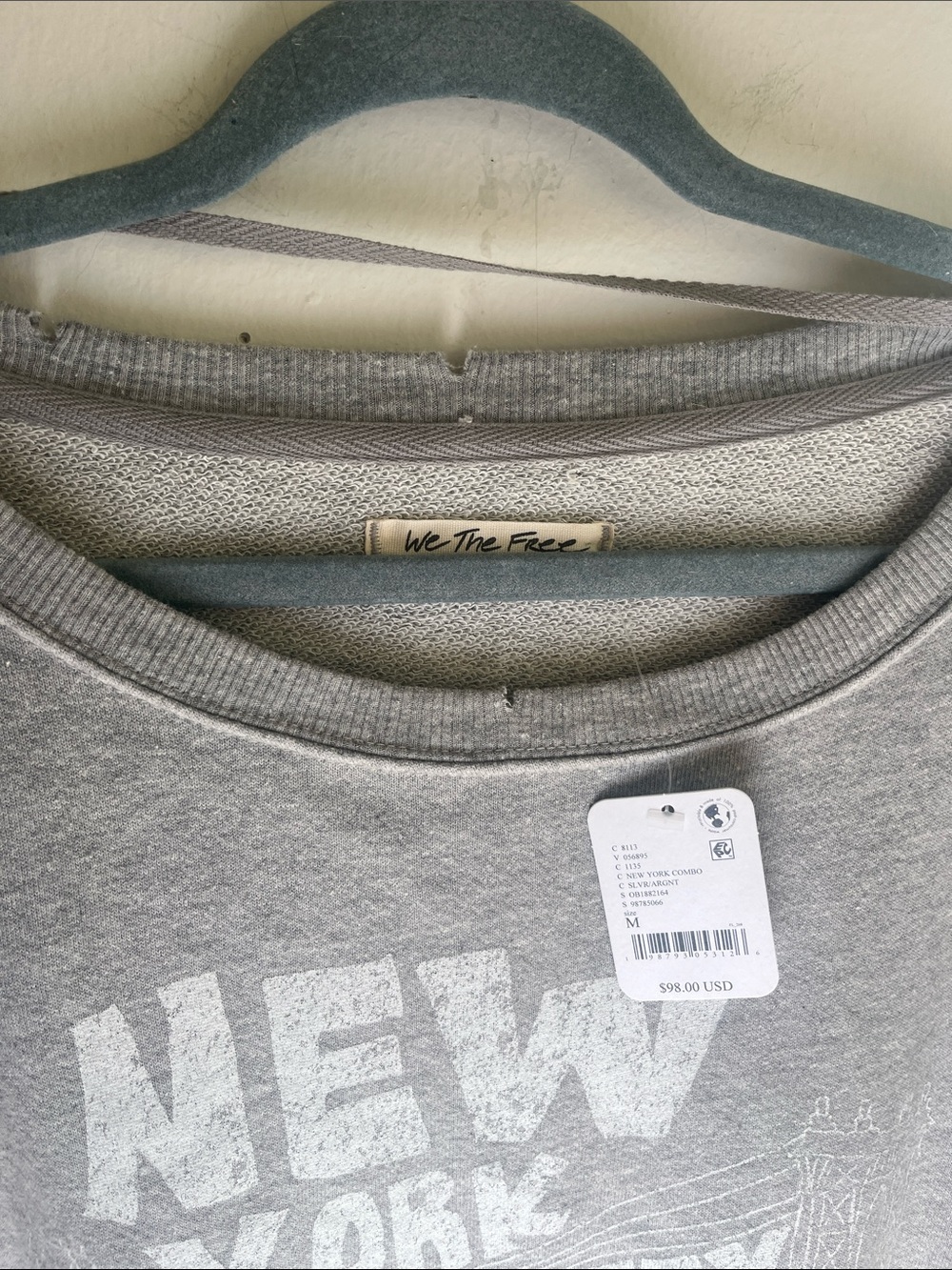 We The Free Gray New York City Scoop Neck Pullover, NWT - Picture 4 of 5